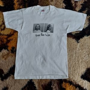 VTG Original FREE PEE-WEE HERMAN 1991 Mug Shot T-shirt